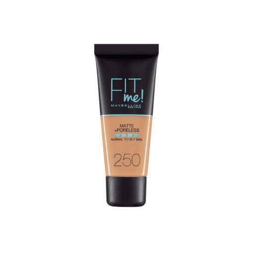 Maybelline Fit Me Matte & Poreless Foundation (250 Sun Beige) 30ml - Image 1