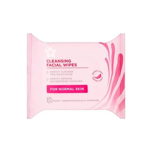 Superdrug Cleansing Facial Wipes for Normal Skin (25 Wipes) - Image 1