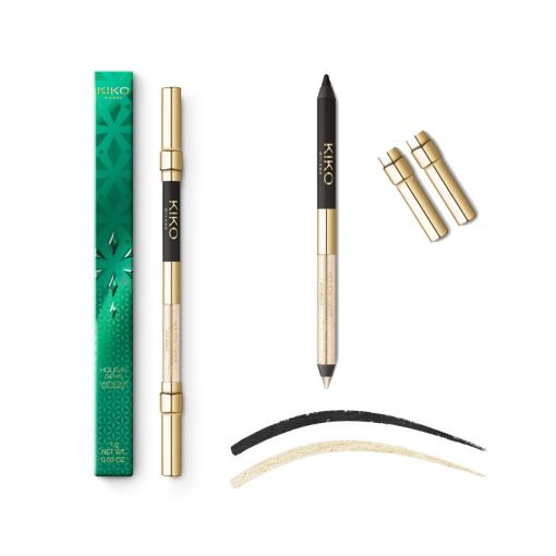 Kiko holiday gems lasting duo eye pencil (Dazzling Champagne & Black) - Image 1