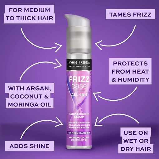 John Frieda Frizz Ease All-in-1 Extra Strength Serum (Thick, Coarse Hair) 50ml - Image 2
