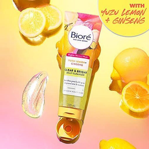 Biore Clear & Bright Yuzu Lemon and Ginseng Jelly Cleanser 110ml - Image 2