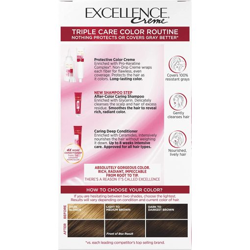 L'Oreal Paris Excellence Creme Permanent Triple Care Hair Color(5 Medium Brown) - Image 4