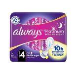 Always Platinum Secure Night Sanitary Pads with Wings (Size 4) 7 Pads