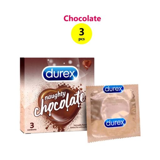 Durex Extra Thin Intense Chocolate Flavored Condom For Men 3 Count - Image 1