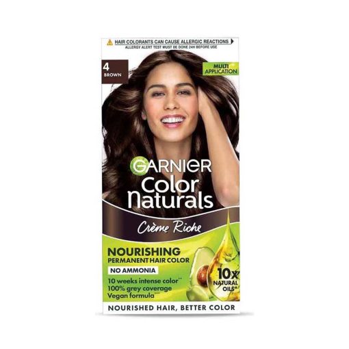 Garnier Color Naturals Nourishing Permanent Hair Color (4 Brown) - Image 1