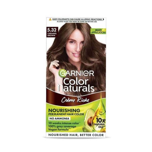 Garnier Color Naturals Nourishing Permanent Hair Color (5.32 Caramel Brown) - Image 1
