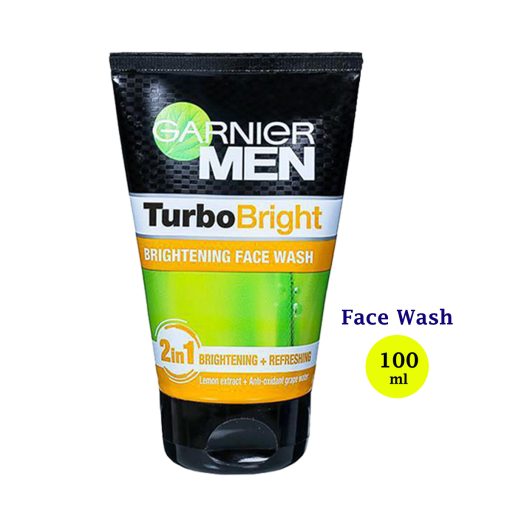Garnier Men Turbo Bright Brightening Face Wash 100gm - Image 1