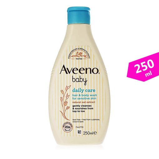 Aveeno Daily Care Baby Hair & Body Wash for sensitive skin 250ml - Image 1