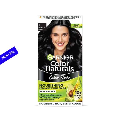 Garnier Color Naturals Nourishing Permanent Hair Colour Cream  (1 Natural Black) 35ml - Image 1