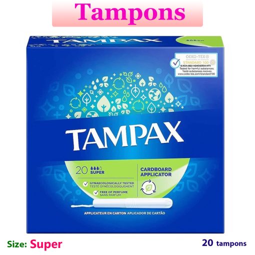 Tampax Cardboard Applicator Super flow Tampons 20pcs - Image 1