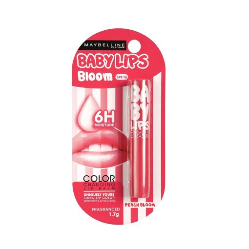 Maybelline Baby Lips Color Changing Lip Balm SPF-16 (Peach Bloom) 1.7g - Image 1