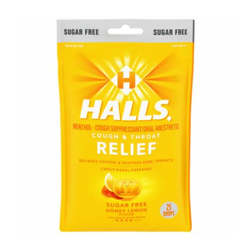 Halls Mentho Lyptus Suger Free Honey Lemon 25 drop - Image 1