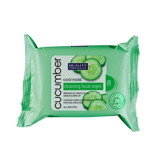 Beauty Formulas Cool Moist Cucumber Cleansing Facial Wipes (25 Wipes) - Image 1