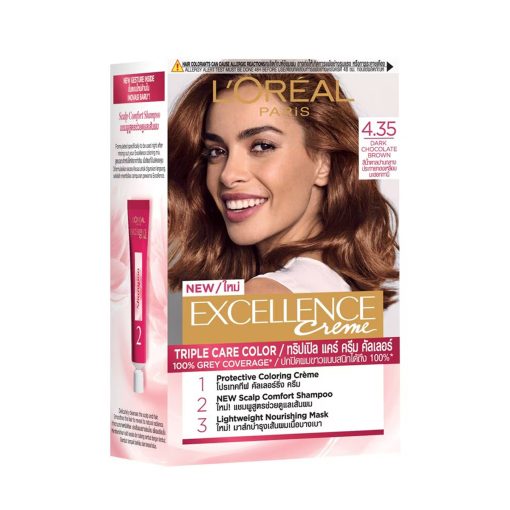 Loreal Excellence Creme Hair Color 4.35 Dark Chocolate Brown - Image 2