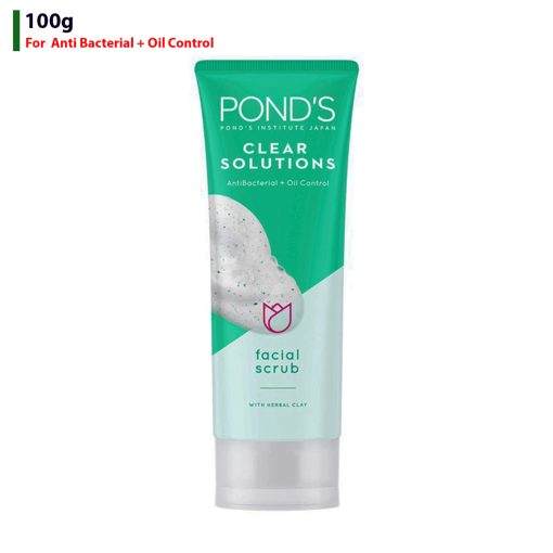 Pond’s Clear Solutions Anti Bacterial + Oil Control Facial Scrub 100g - Image 1