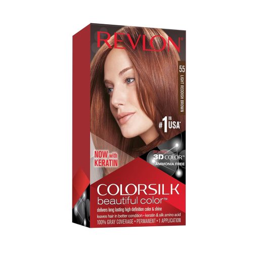 Revlon ColorSilk Beautiful Hair Color (55 Light Reddish Brown) - Image 1