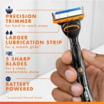 Gillette Fusion5 Power Men’s Razor Handle, Orange, 1 Blade Refill - Image 7