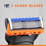 Gillette Fusion5 Power Men’s Razor Handle, Orange, 1 Blade Refill - Image 6