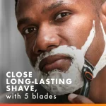 Gillette Fusion5 Power Men’s Razor Handle, Orange, 1 Blade Refill - Image 3