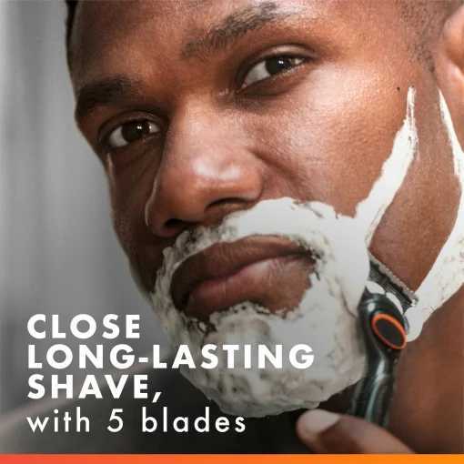 Gillette Fusion5 Power Men’s Razor Handle, Orange, 1 Blade Refill - Image 3