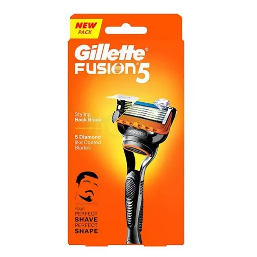 Gillette Fusion 5 Razor with Styling Black Blade & 5 Diamond Like Coated Blades - Image 1