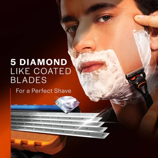Gillette Fusion 5 Razor with Styling Black Blade & 5 Diamond Like Coated Blades - Image 3