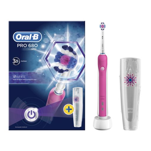 Oral-B Pro 680 Pink 3DWhite Electric Toothbrush - Image 1