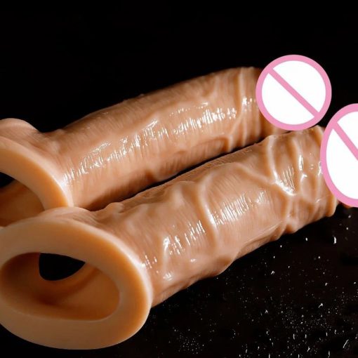 Real Skin Penis Extender Lock Type Jumbo Dragon Condoms (8 Inch) - Image 4