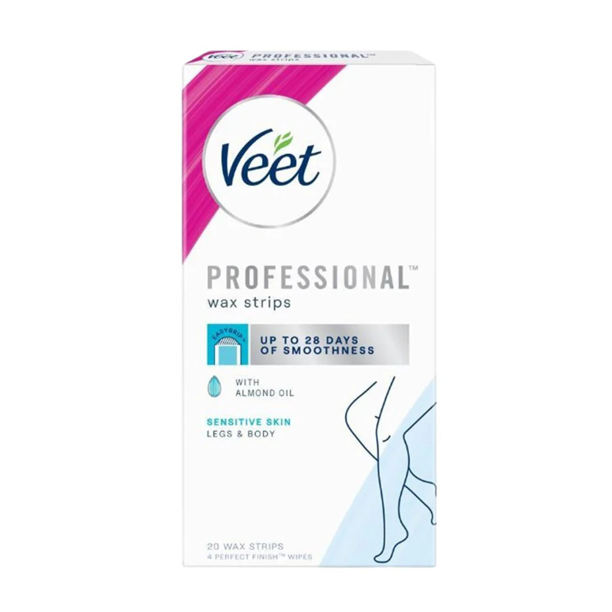 veet-professional-wax-strips-with-almond-oil-for-normal-skin-pack-of-20-pcs Veet Professional Wax Strips with Almond Oil for Sensitive Skin -20strips - Image 1